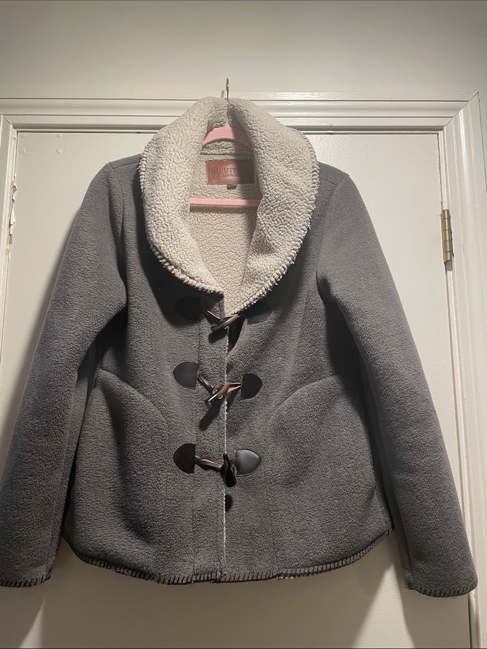 Outback Trading Co Sky Jacket Gray Sherpa Toggle Closure Jacket